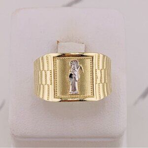 Real 10k Gold Ring - Santa muerte - holy death Size: 10.5